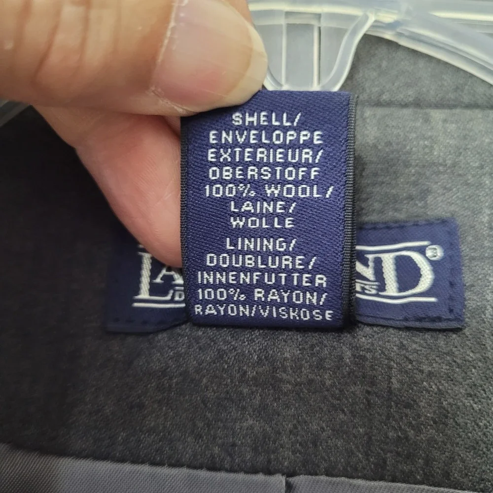 Lands End Blazer Jacket Womens 6P Grey 1 Button  Classic Single‎ Breasted Office